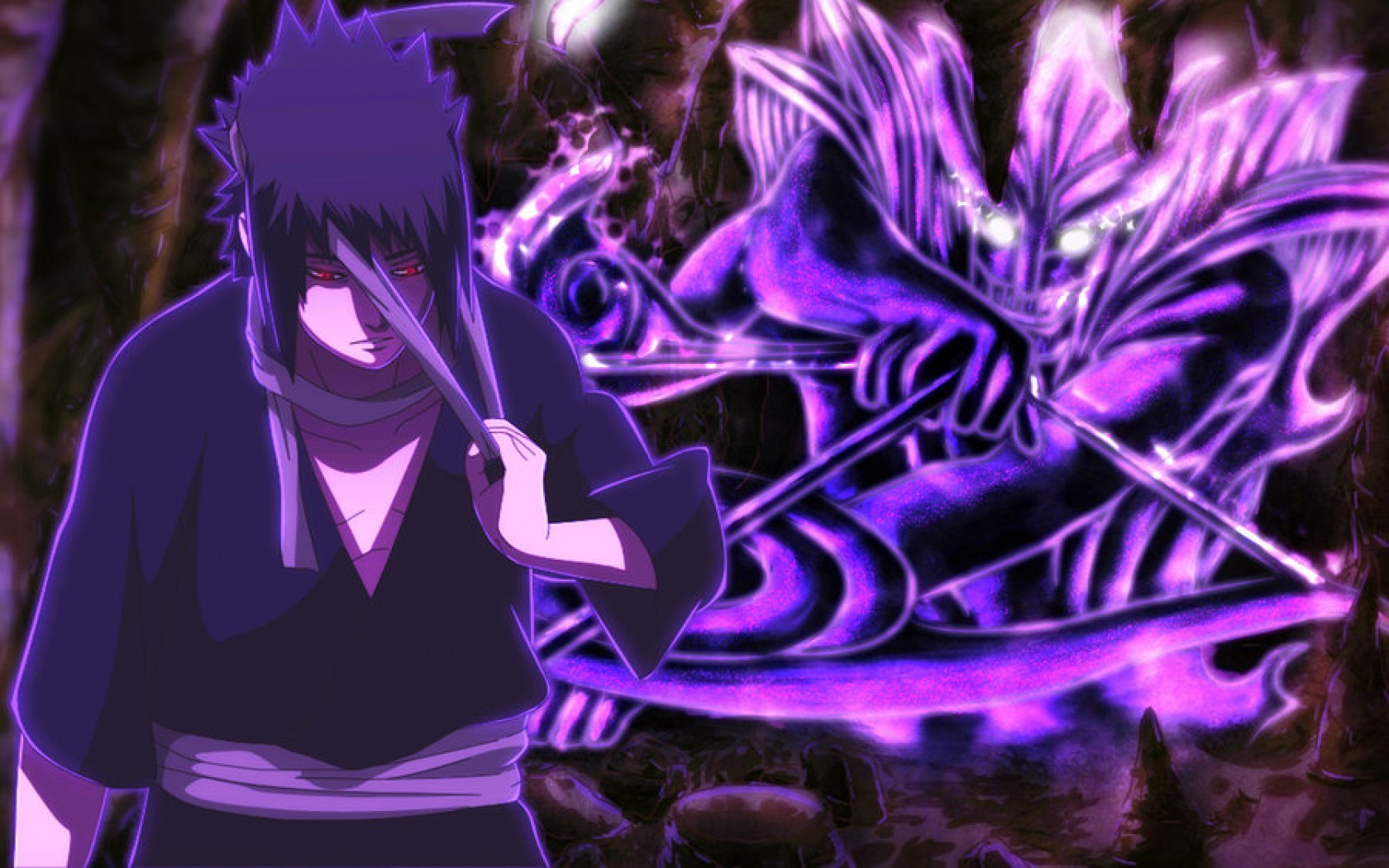 sasuke wallpaper,lila,violett,anime,grafikdesign,cg kunstwerk