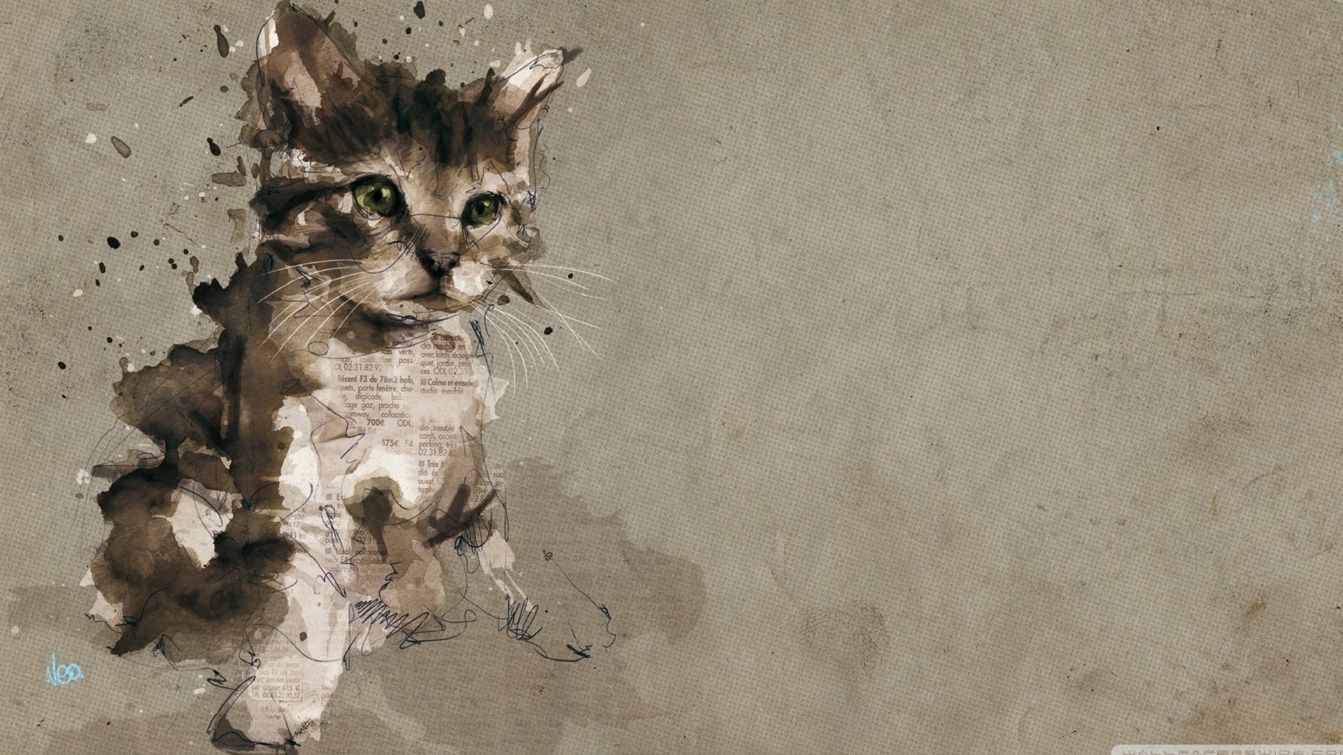 sfondo astratto hd,gatto,gatti di piccola e media taglia,felidae,barba,illustrazione