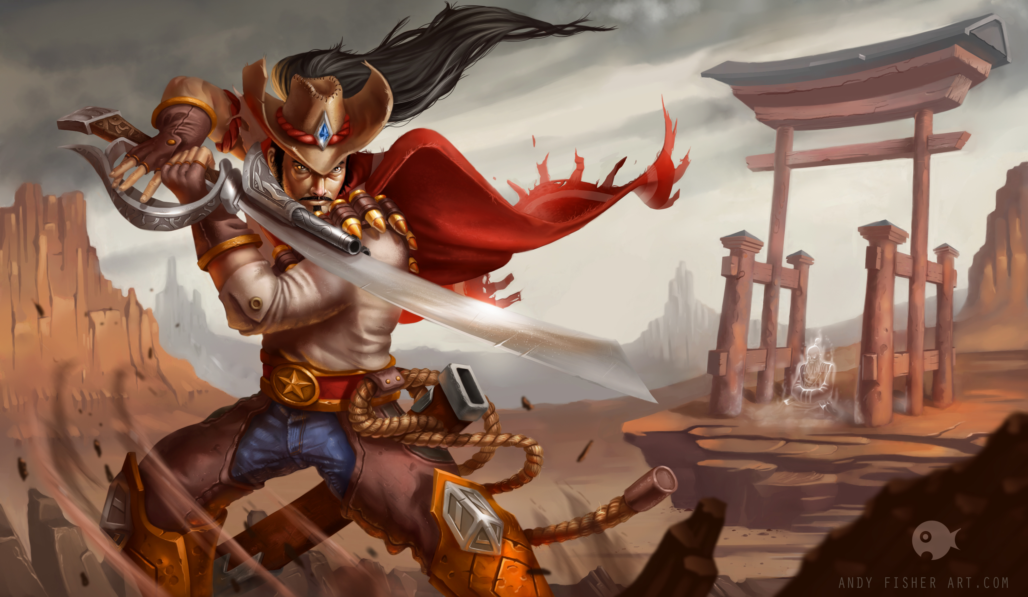 yasuo wallpaper,action adventure game,adventure game,illustration,cg artwork,mythology