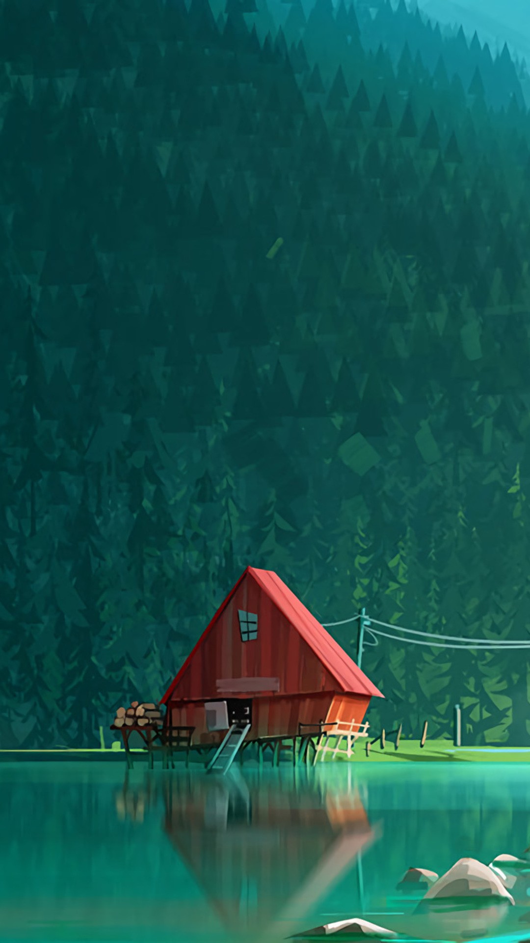 mi wallpaper,nature,green,barn,illustration,rural area
