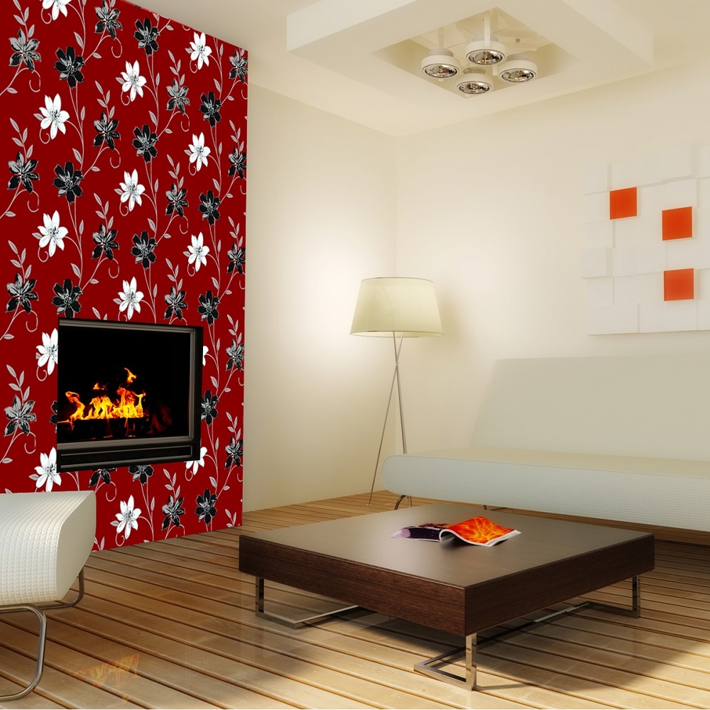 room wallpaper,room,living room,interior design,red,wall