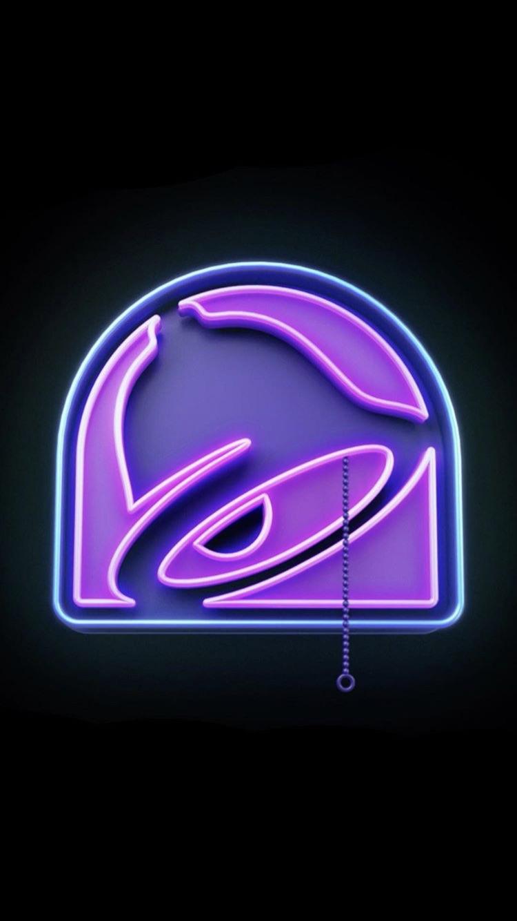 taco bell wallpaper,neon,neon sign,purple,violet,font