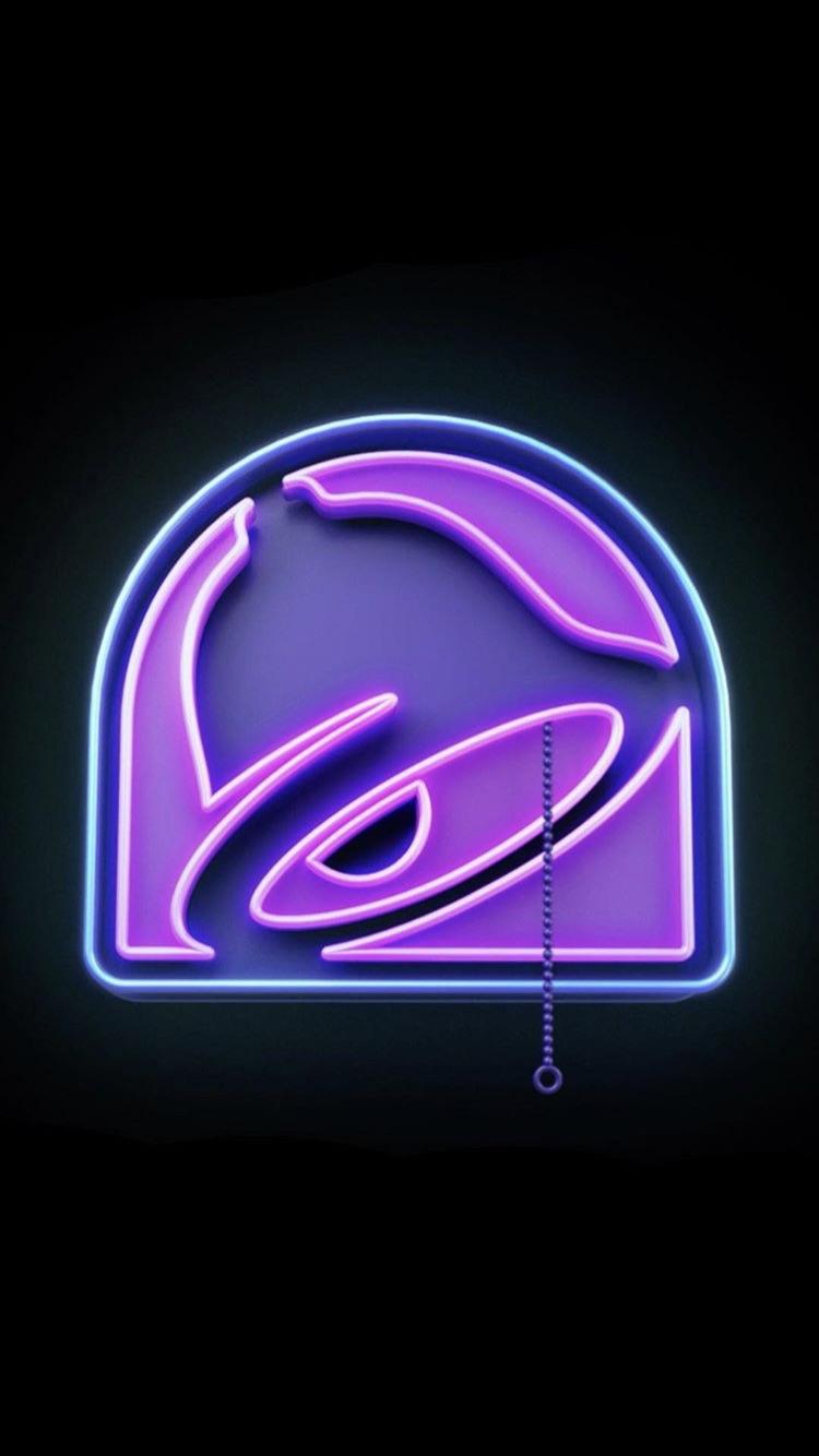 taco bell tapete,neon ,neonschild,lila,violett,schriftart