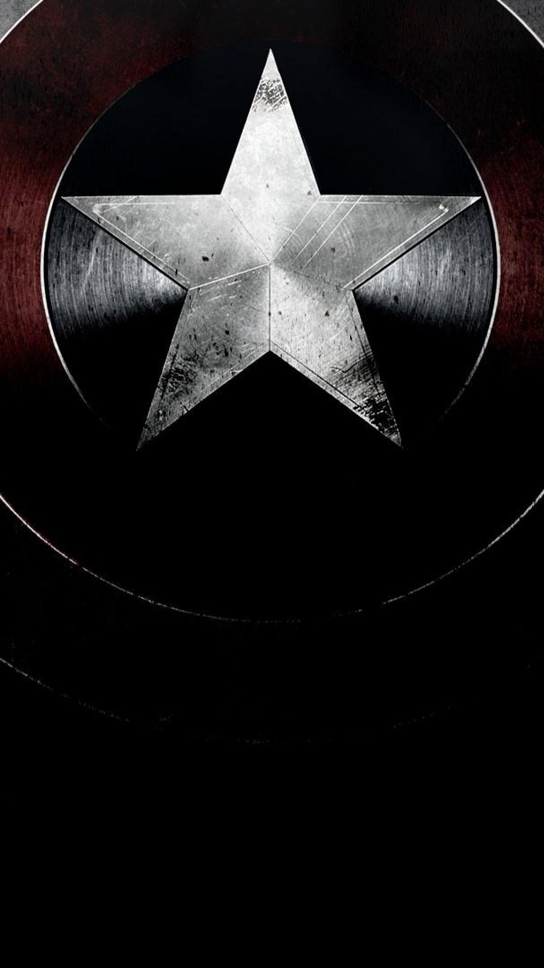 captain america hd wallpaper for mobile,darkness,star,black and white,logo,symmetry