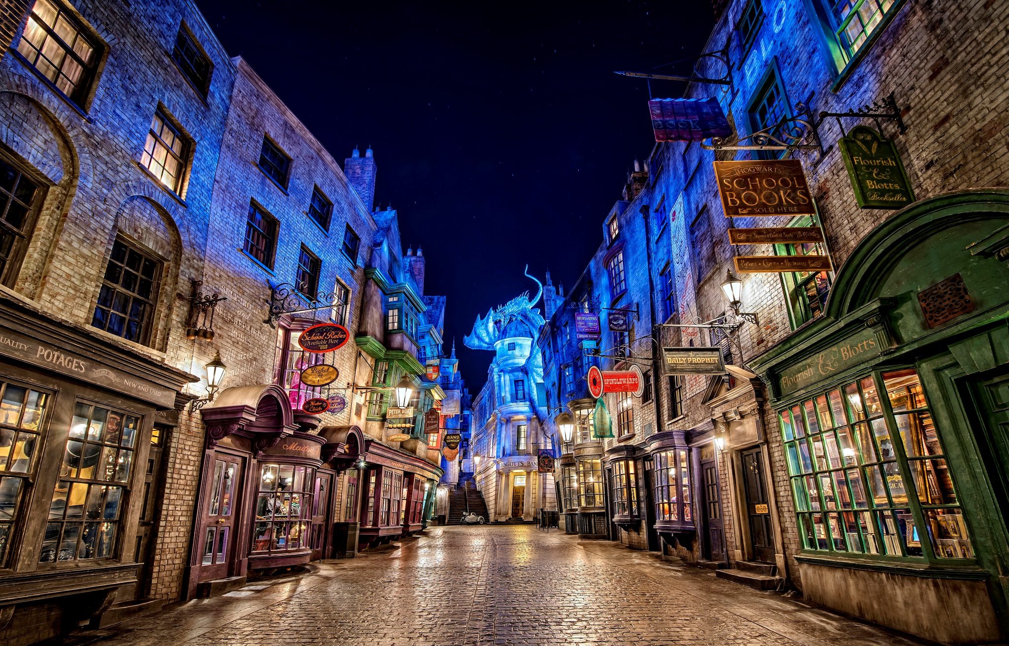 diagon alley wallpaper,town,night,street,landmark,building (#301547