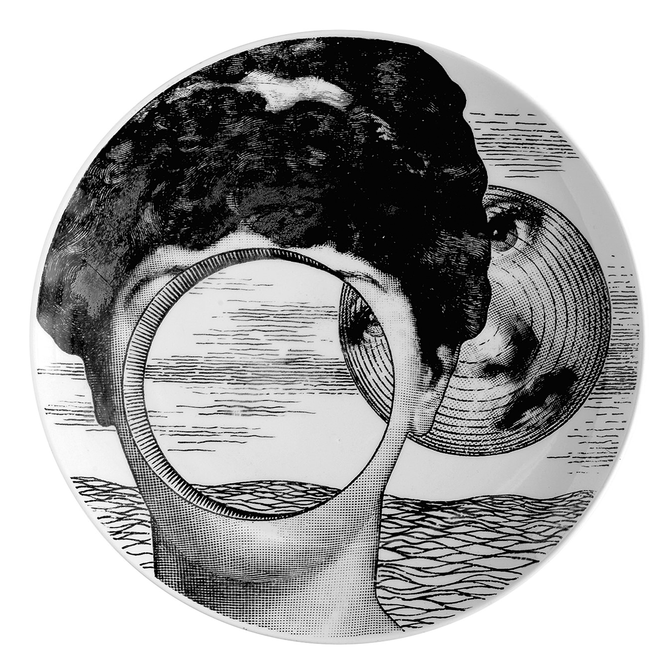 fornasetti wolkentapete,schriftart,illustration,zeichnung,ohr,kreis