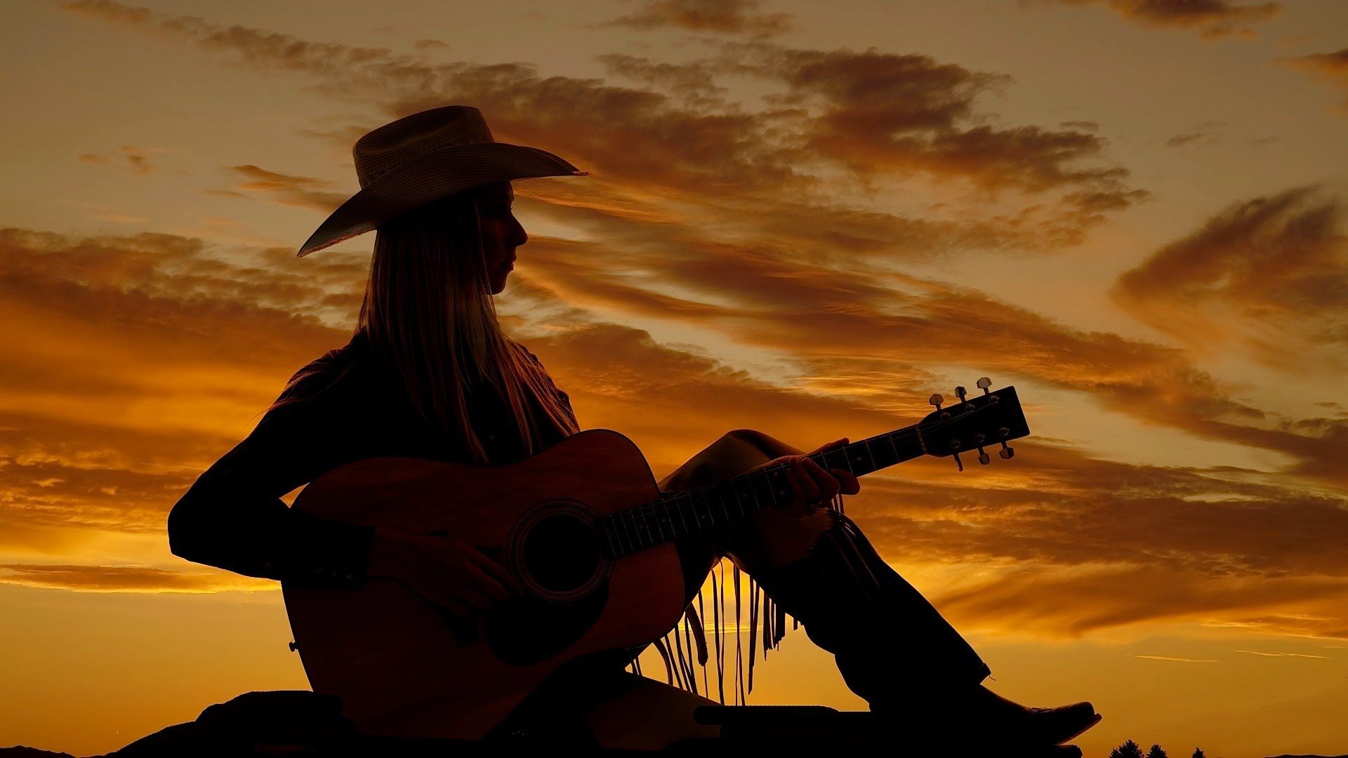 cowboy tapete hd,himmel,fotografie,kopfbedeckung,silhouette,musikinstrument