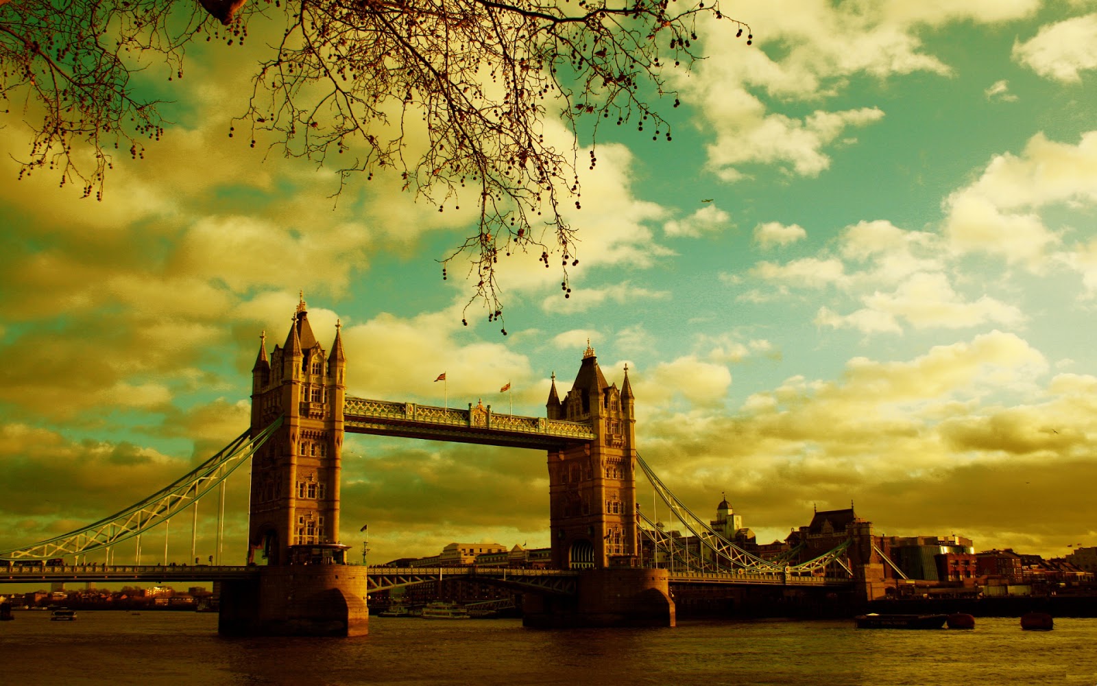 london bridge wallpaper,nature,sky,natural landscape,water,bridge