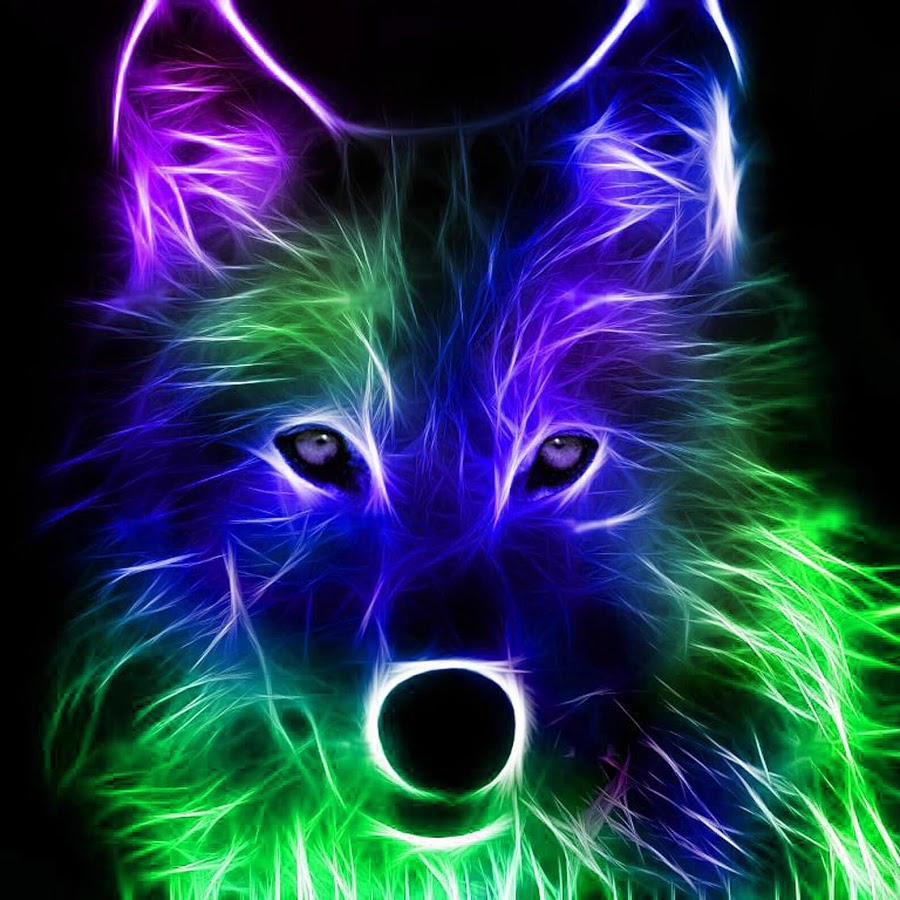 wallpaper android animados,neon,fractal art,canidae,electric blue,wildlife