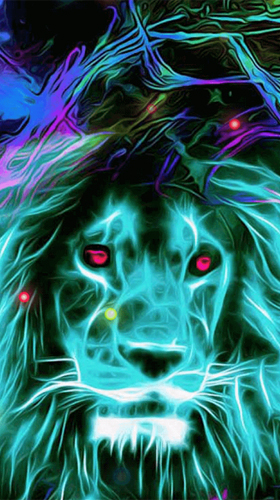 wallpaper android animados,psychedelic art,fractal art,lion,felidae,big cats