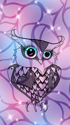 fonds d'écran animados para celular,hibou,violet,violet,oiseau,illustration