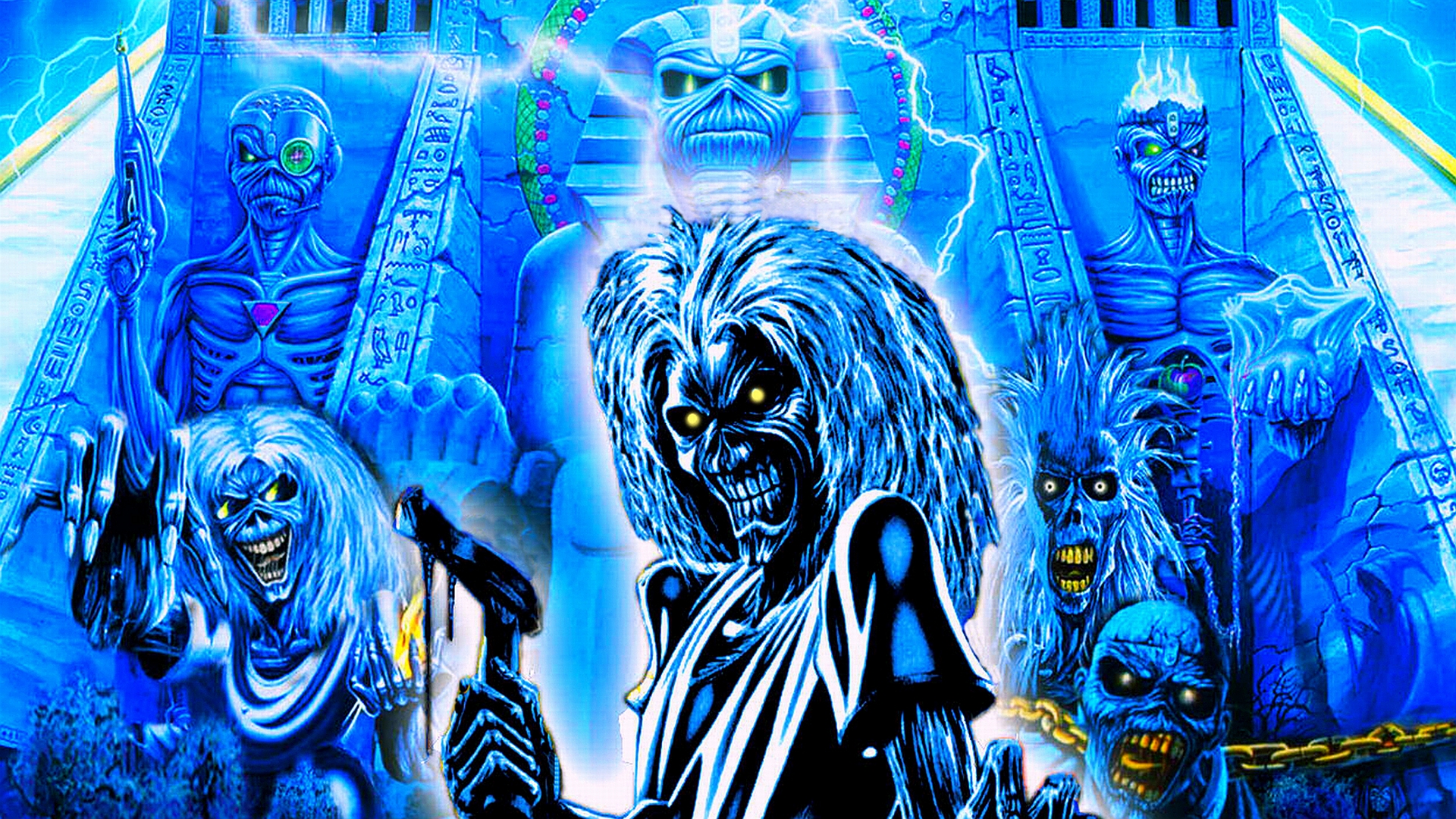 iron maiden fond d'écran hd,bleu,art psychédélique,bleu majorelle,bleu électrique,art