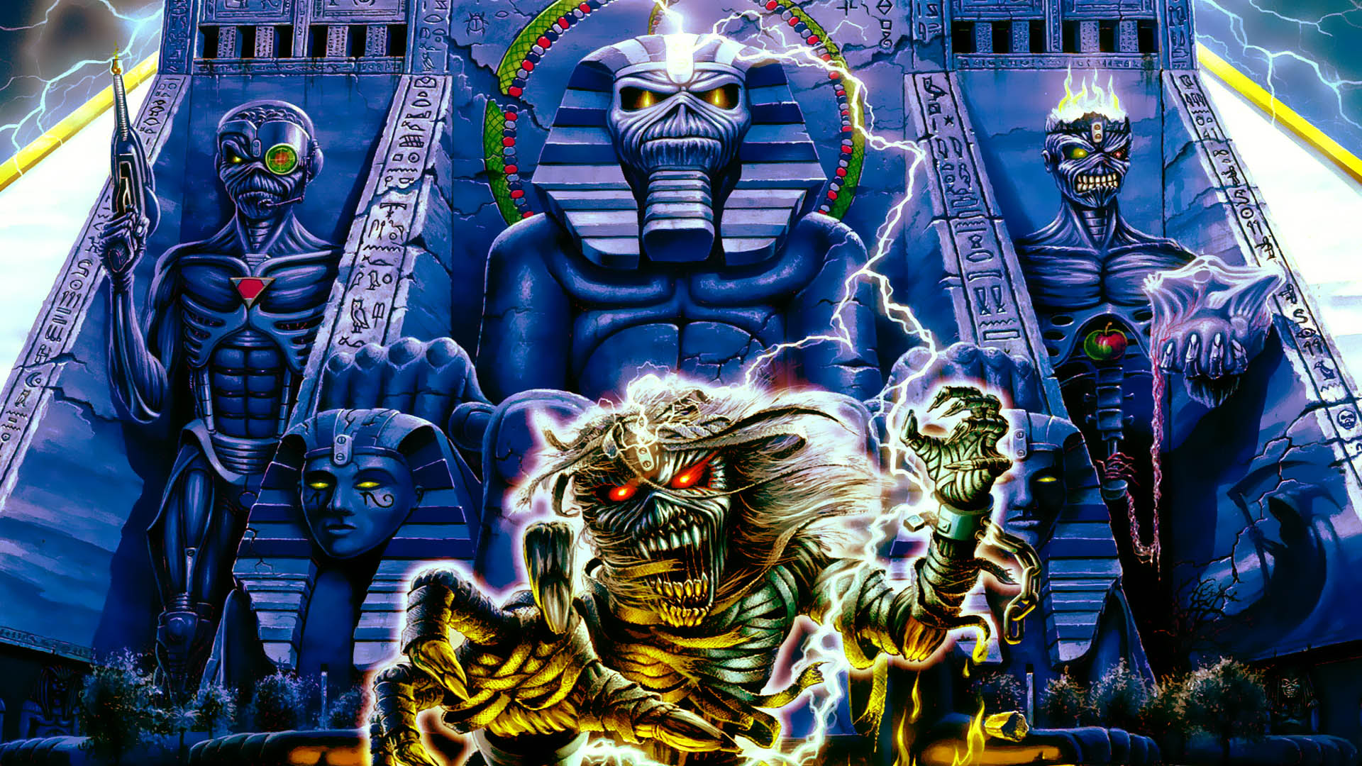 iron maiden fond d'écran hd,art,personnage fictif,démon,affiche,mythologie