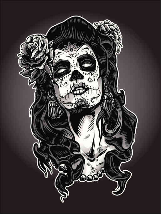 fondos de escritorio de caveira mexicana,ilustración,cabeza,camiseta,arte,cráneo