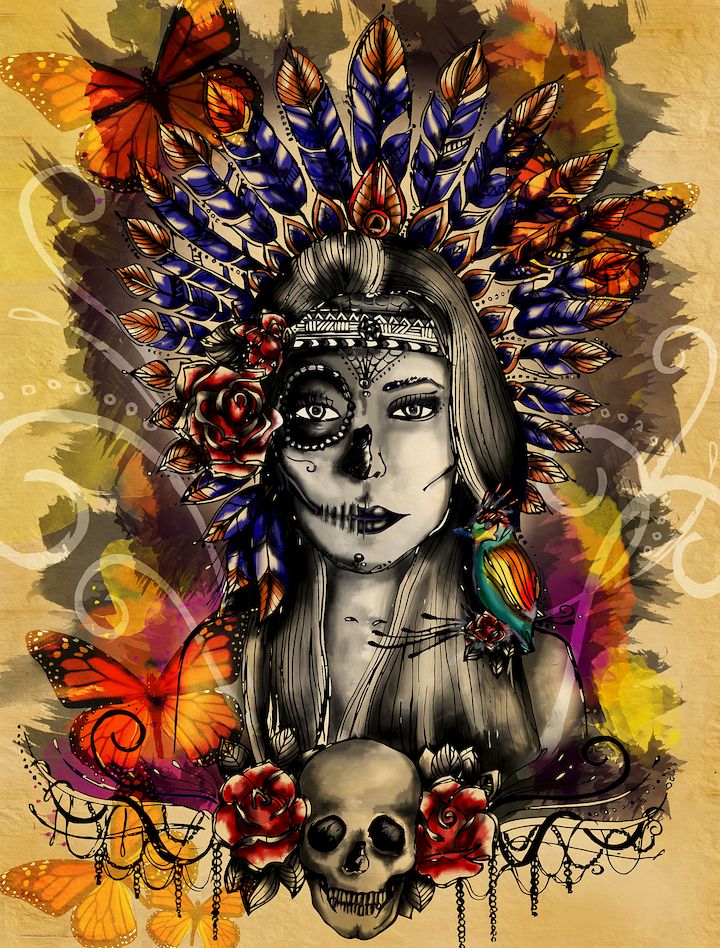 caveira mexicana wallpaper,head,illustration,art,skull,painting