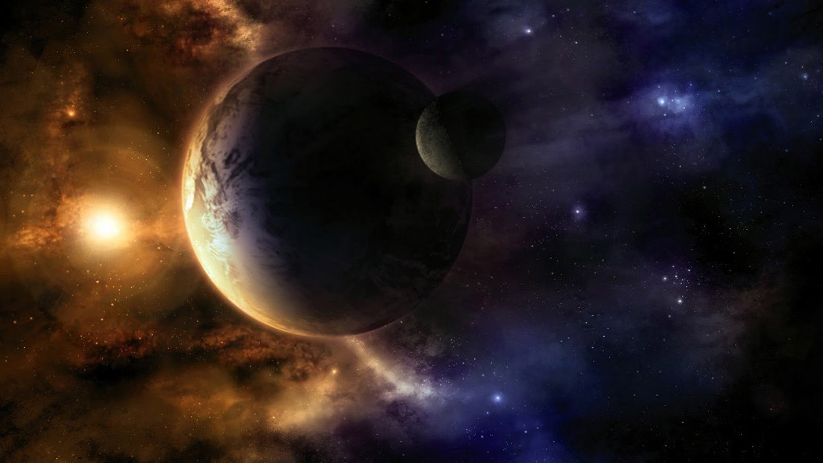 sun moon wallpaper,outer space,astronomical object,universe,atmosphere,planet