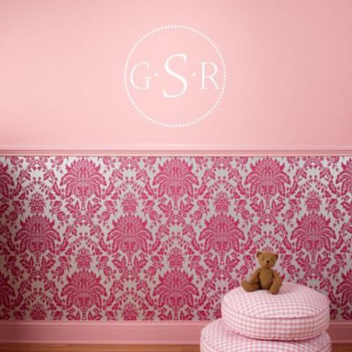 half wallpaper half paint ideas,pink,wall,wallpaper,room,pattern