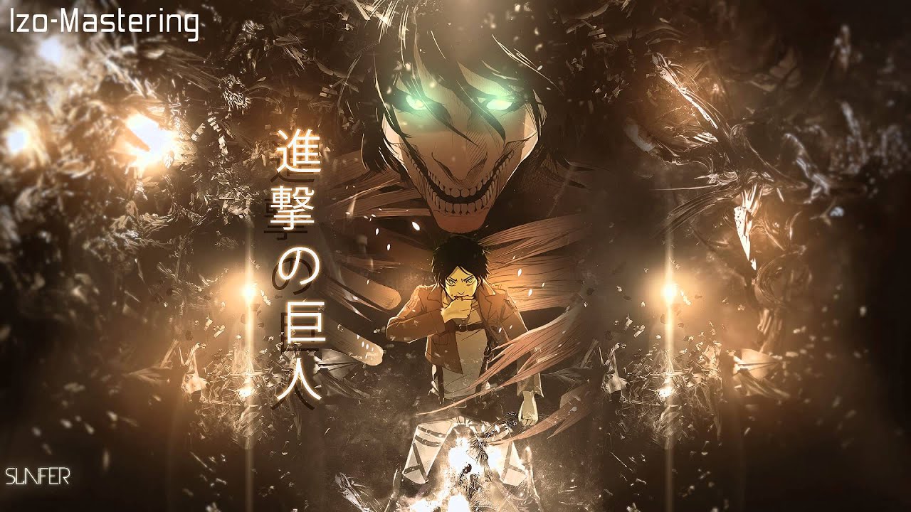 attack of titan wallpaper,cg artwork,fictional character,anime,graphic design,darkness