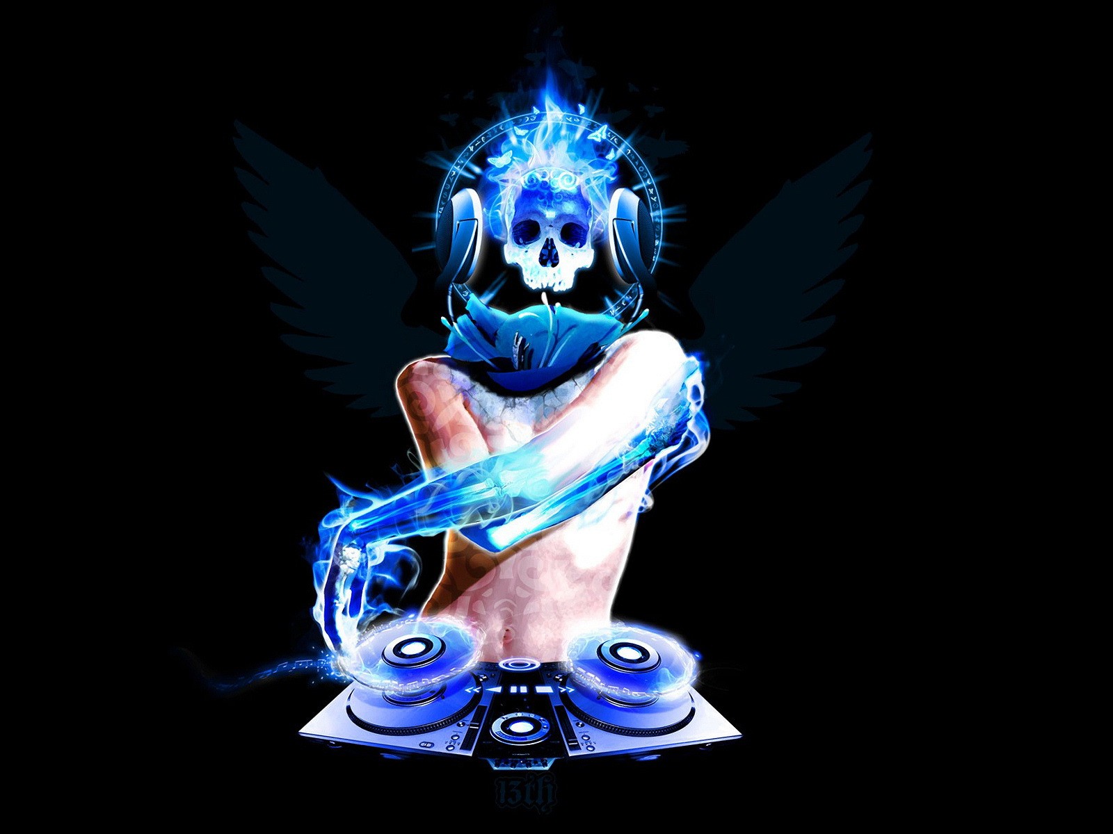 djs wallpaper,graphic design,illustration,fictional character,animation,electric blue