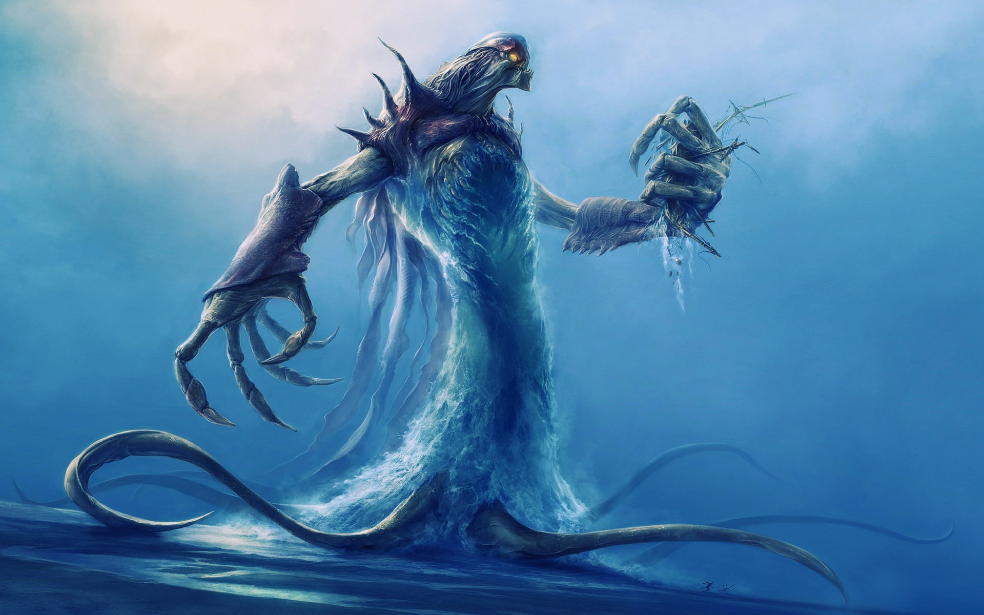 sea creature wallpaper,dragon,cg artwork,fictional character,mythical creature,mythology