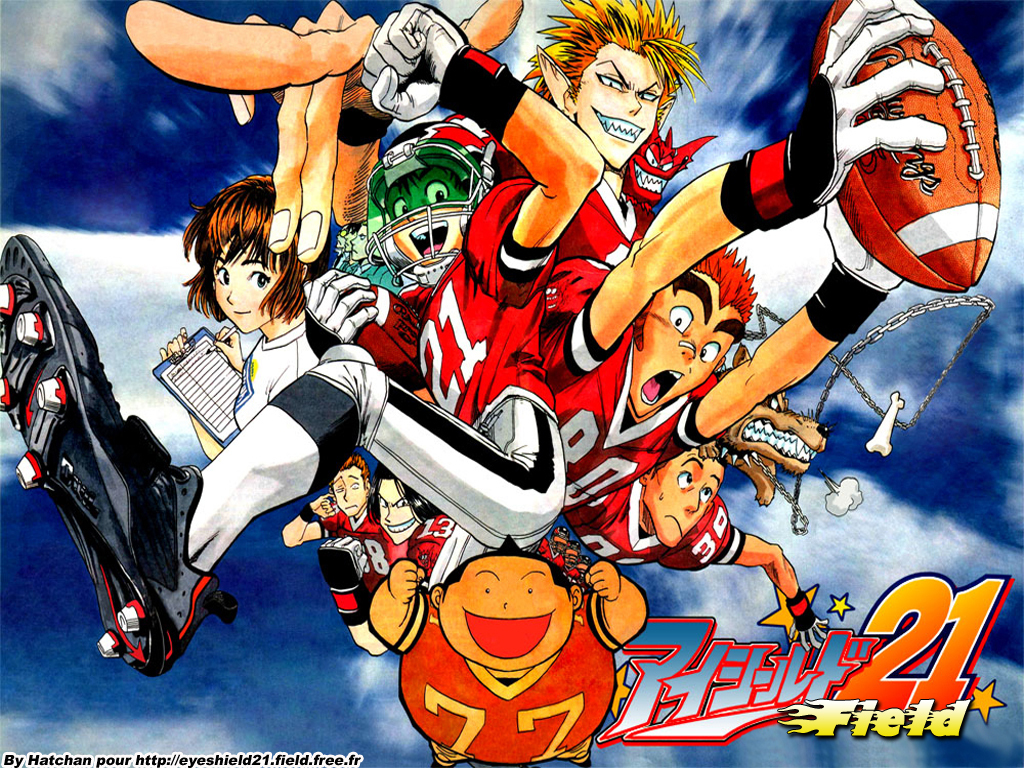 eyeshield 21 wallpaper,animierter cartoon,anime,karikatur,animation,poster