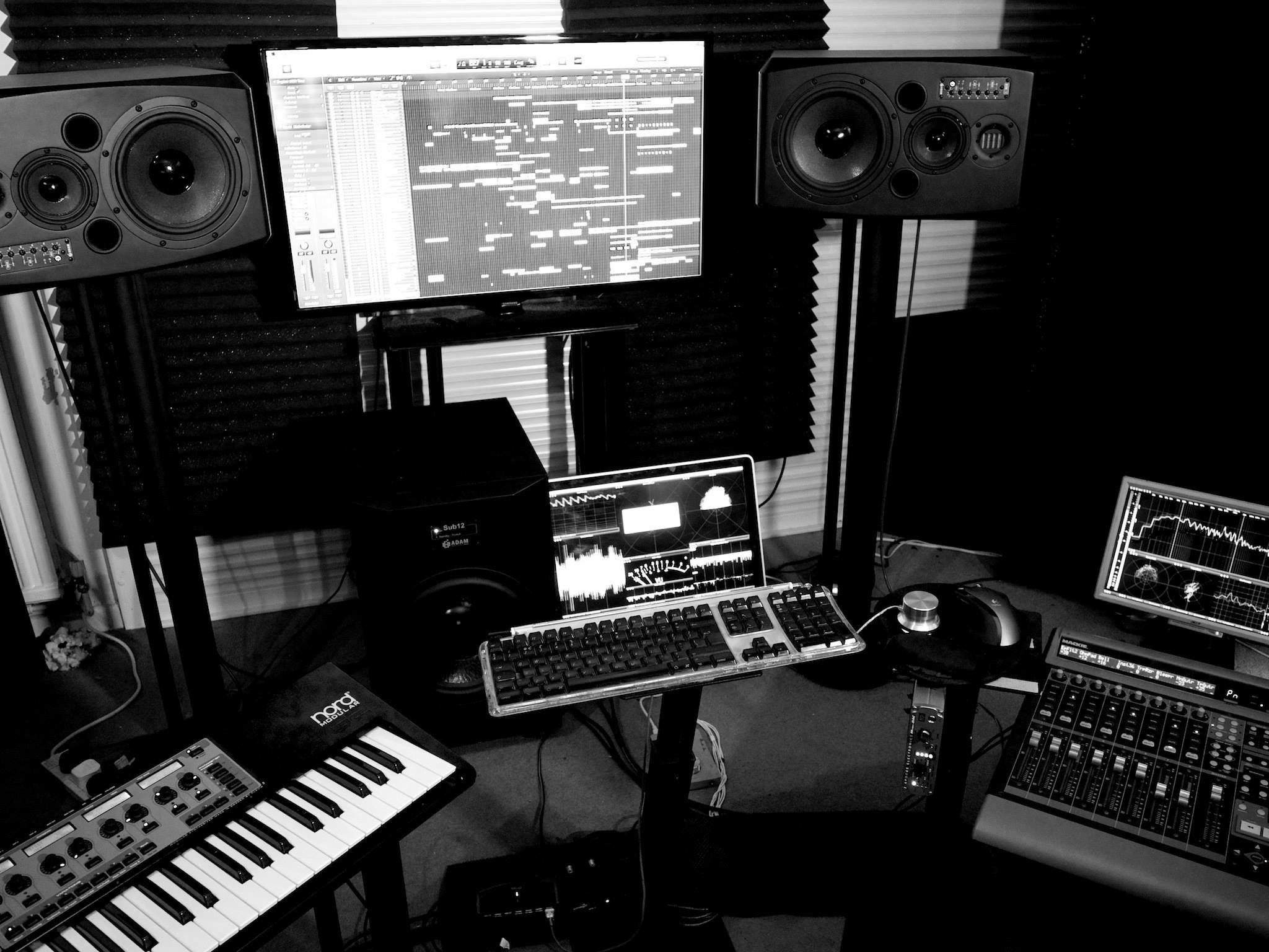 fondo de pantalla de estudio de grabación,estación de trabajo musical,estudio,instrumento musical electronico,equipo de sonido,estudio de grabación