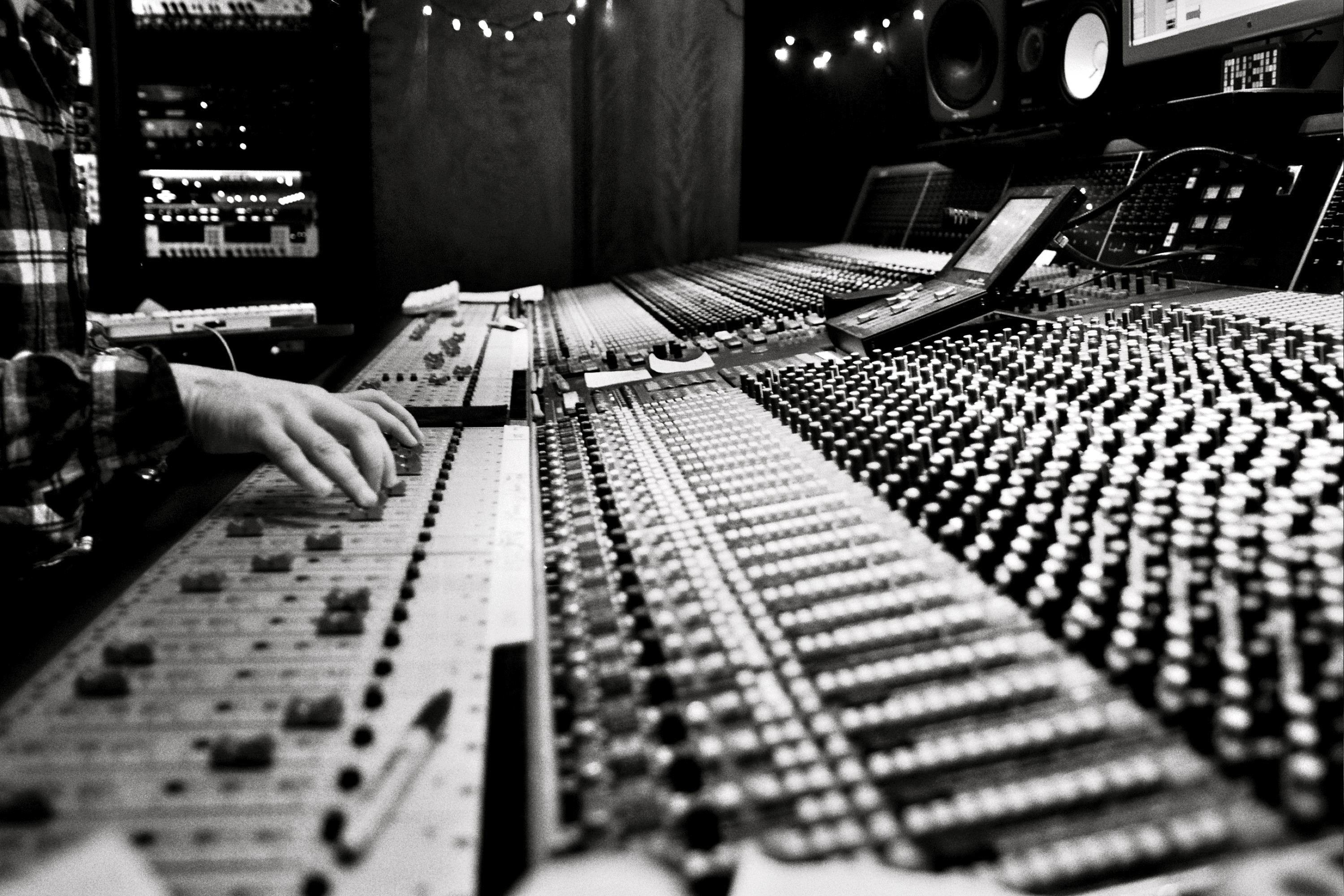 recording studio wallpaper,mixing console,mixing engineer,audio equipment,sound engineer,recording studio