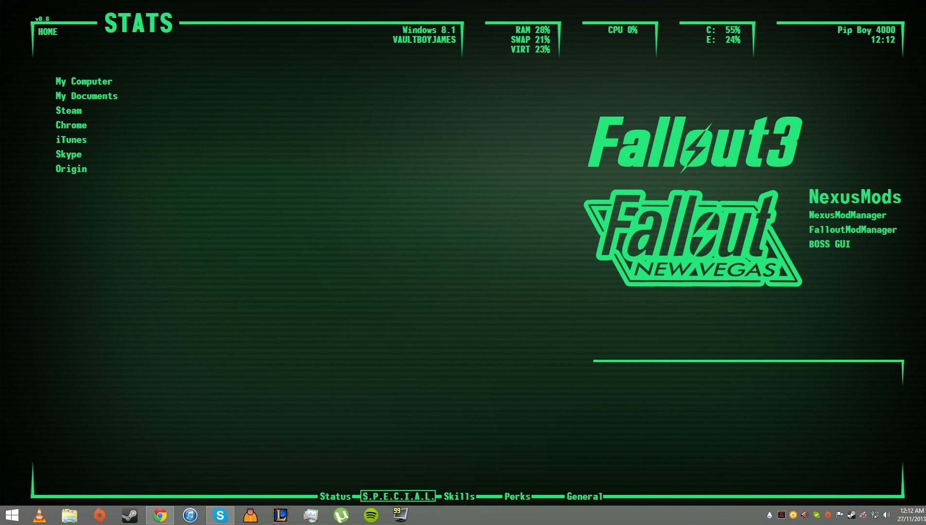 Pip Boy Fondo De Pantalla Verde Texto Captura De Pantalla Juego De Pc Fuente Wallpaperuse