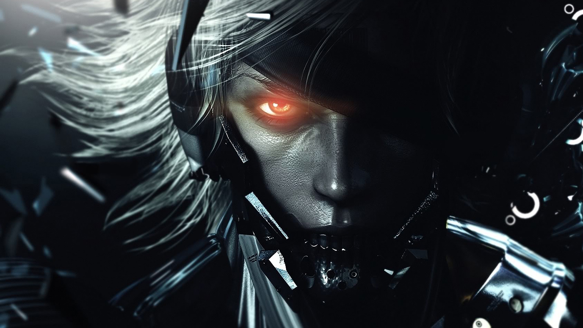 mgs 5 wallpaper,darkness,cg artwork,eye,black hair,illustration