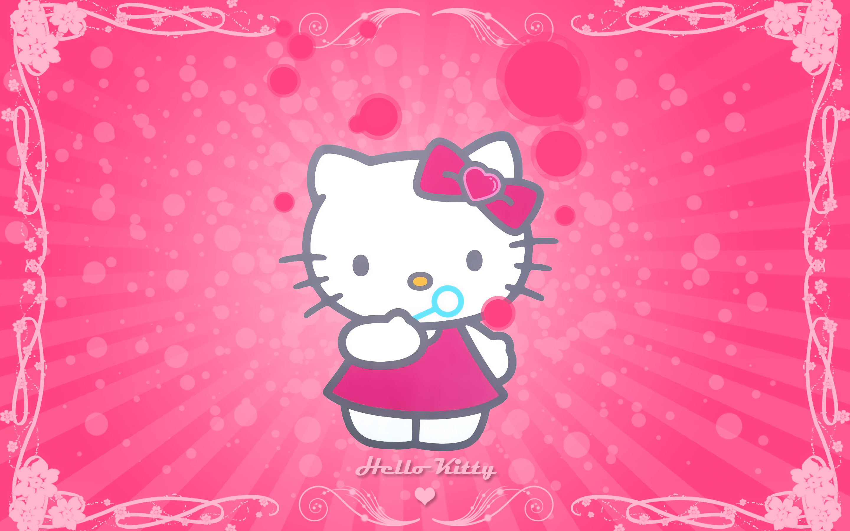 kitty wallpaper hd,rosa,karikatur,illustration,textil ,muster