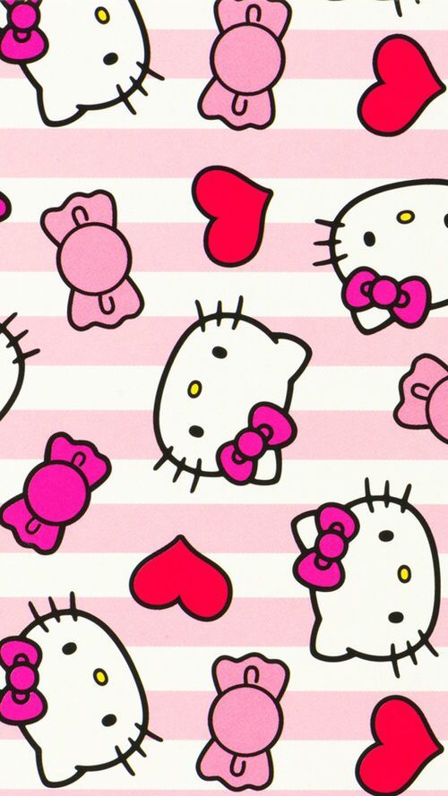 kitty wallpaper hd,pink,cartoon,text,line,heart