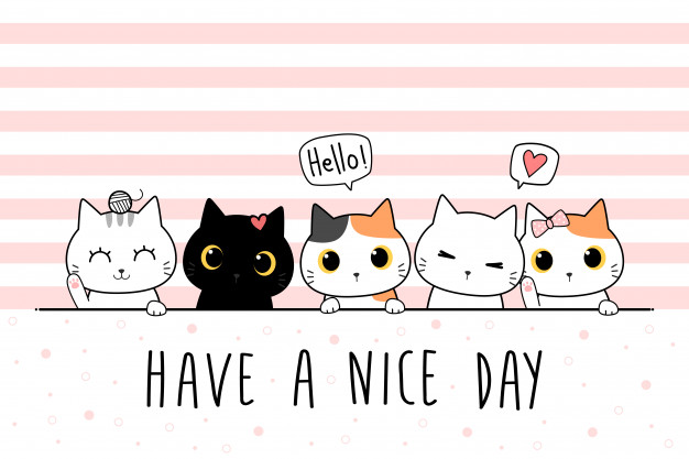 cute cat cartoon wallpaper,cartoon,cat,text,font,pink