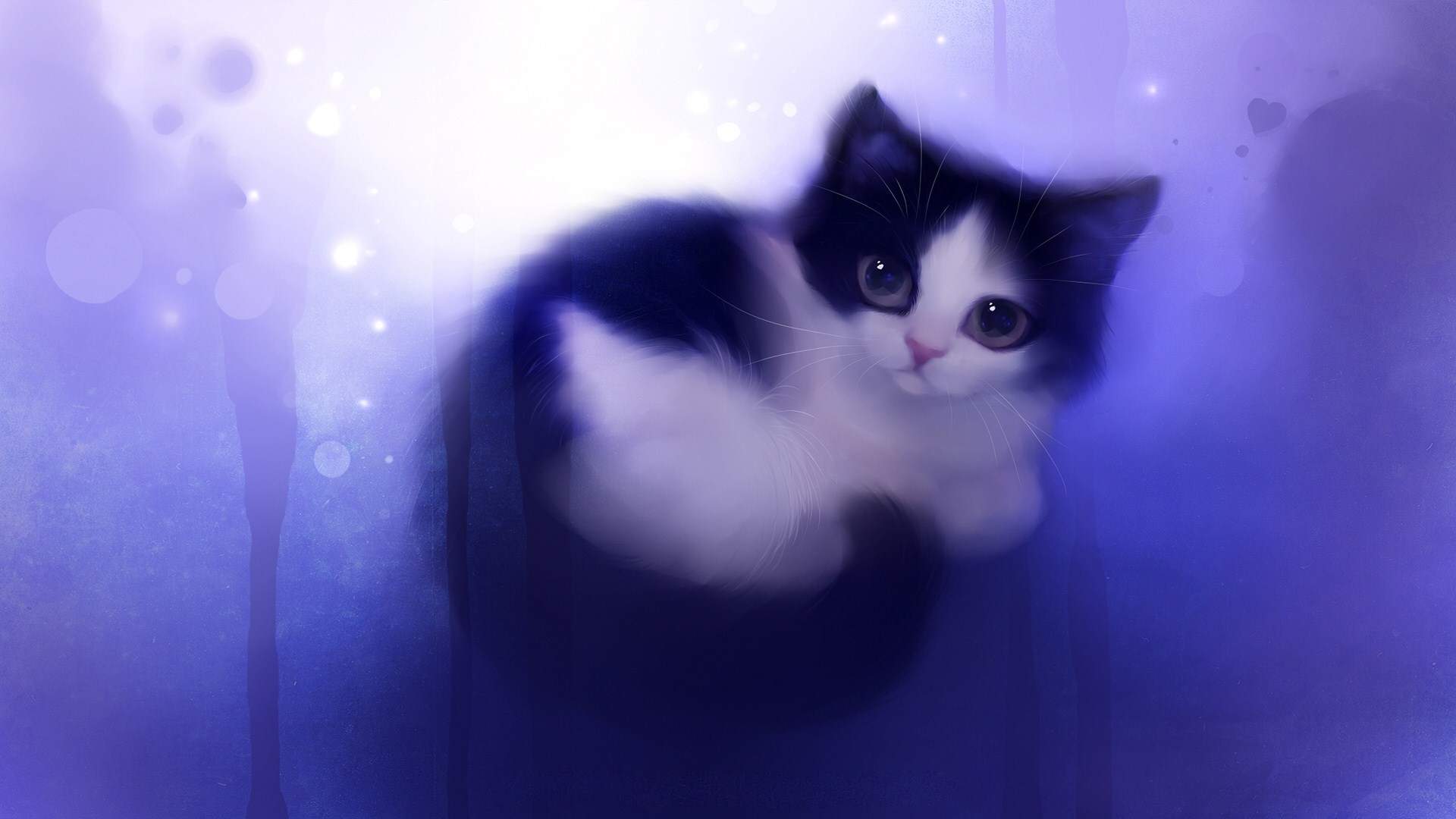 猫の描画壁紙,ネコ,中型から中型の猫,ネコ科,ひげ,青い