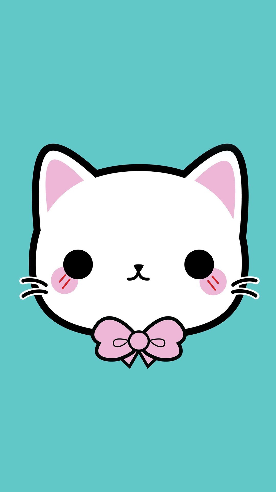 kawaii cat wallpaper,cartoon,cat,pink,felidae,head