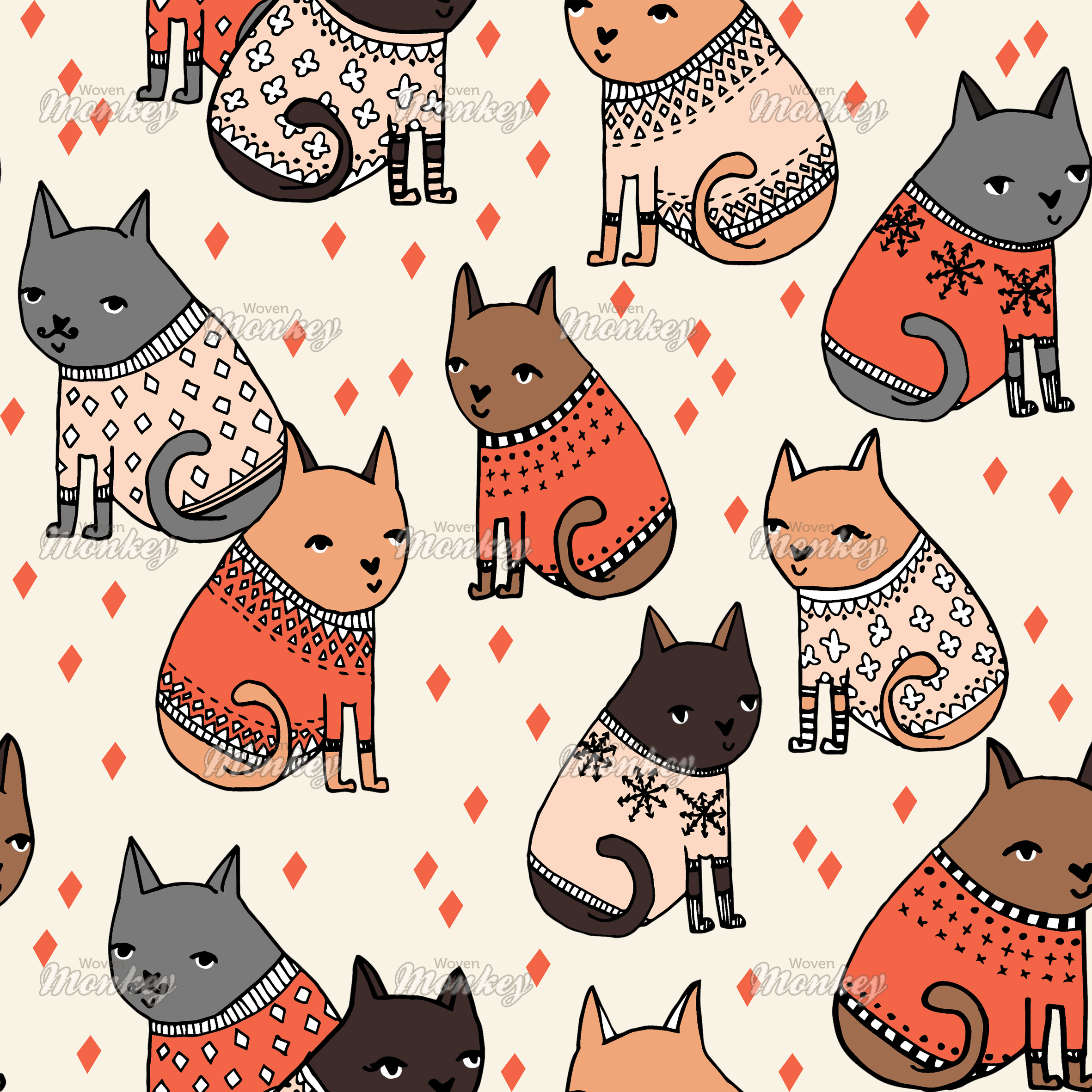 cat pattern wallpaper,cartoon,clip art,pattern,cat,illustration