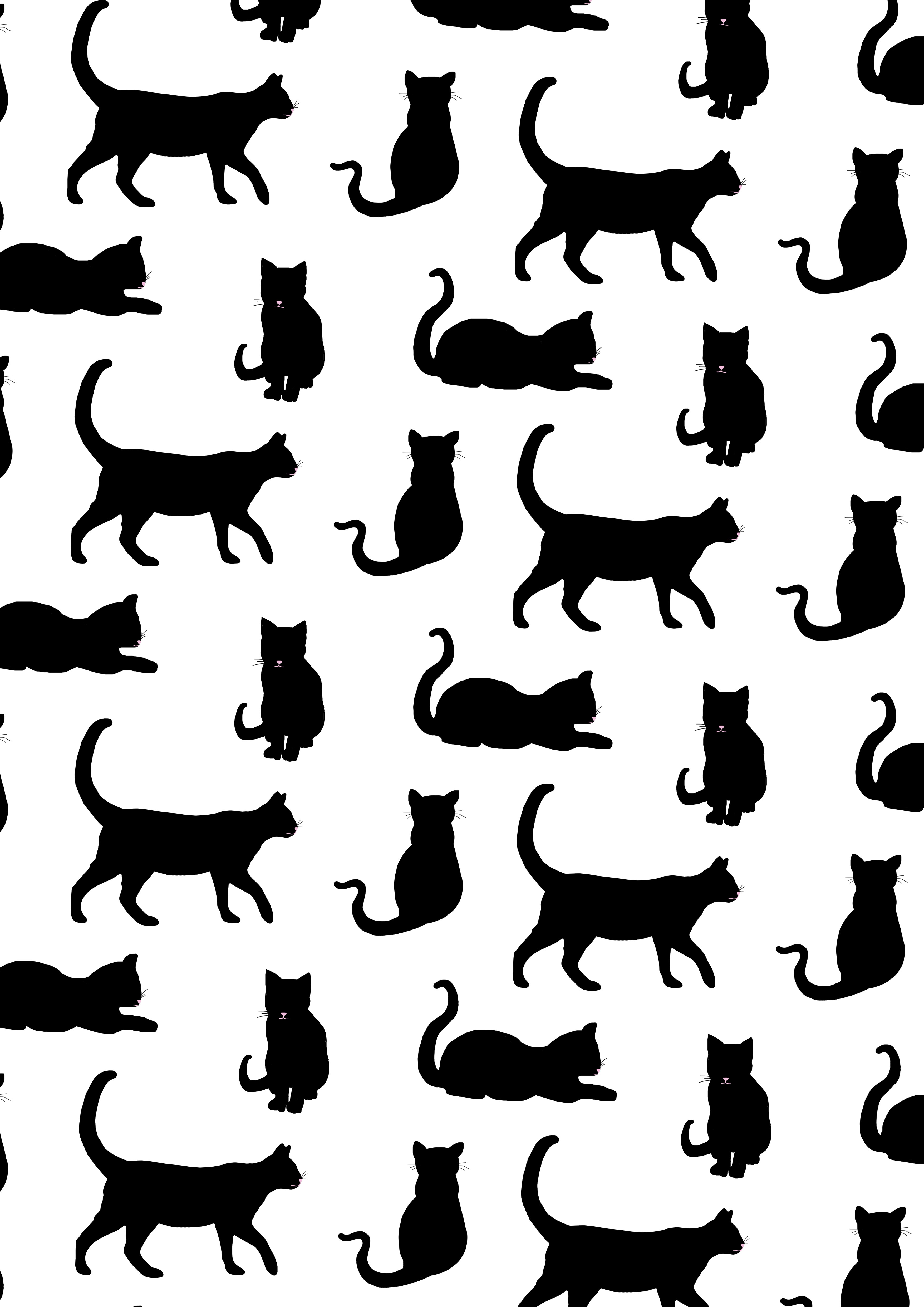 cat pattern wallpaper,pattern,clip art,silhouette,design,line