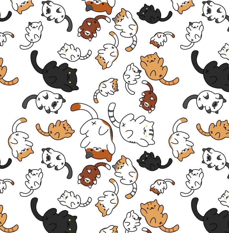 cat pattern wallpaper,pattern,design,clip art,animal figure,illustration