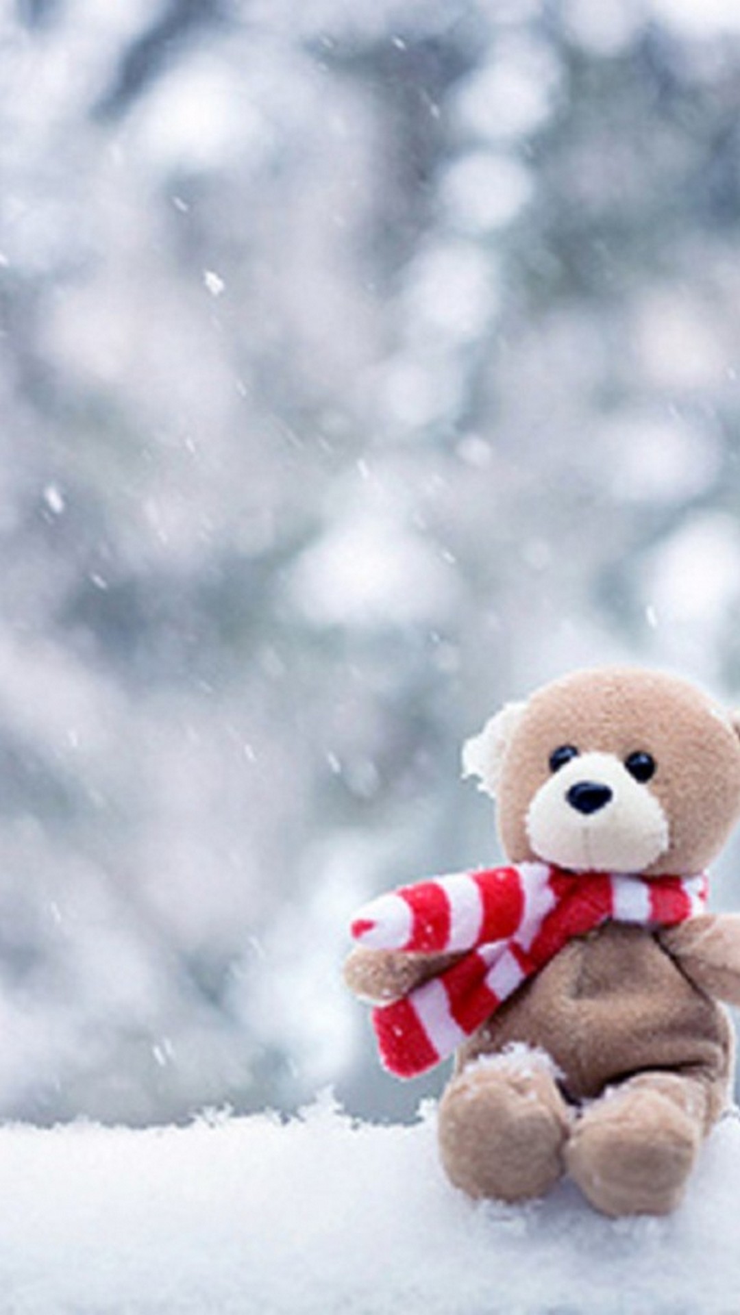 모바일 테디 월페이퍼,테디 베어,봉제 인형,장난감,눈,겨울