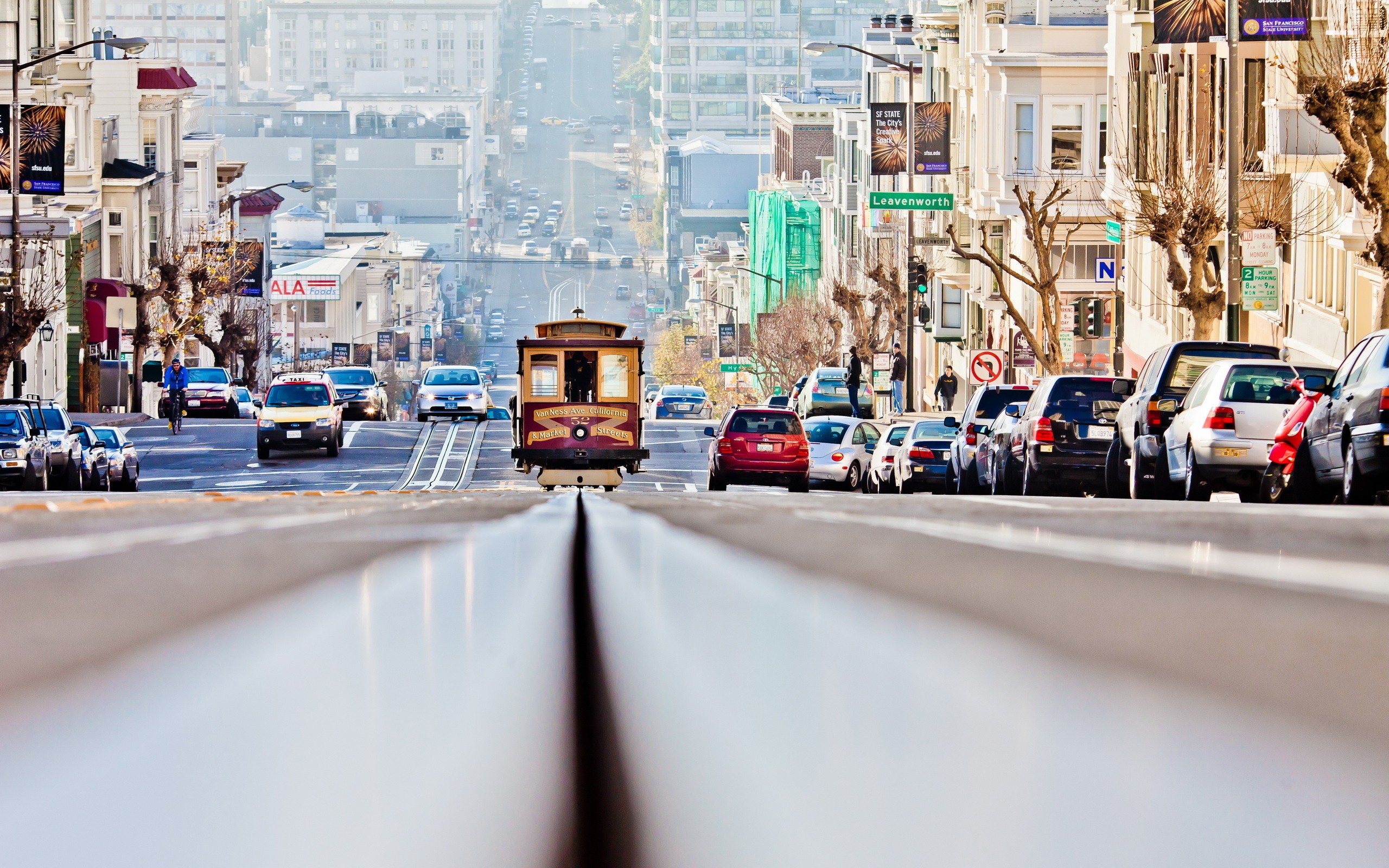 san francisco wallpaper hd,mode of transport,transport,urban area,vehicle,thoroughfare