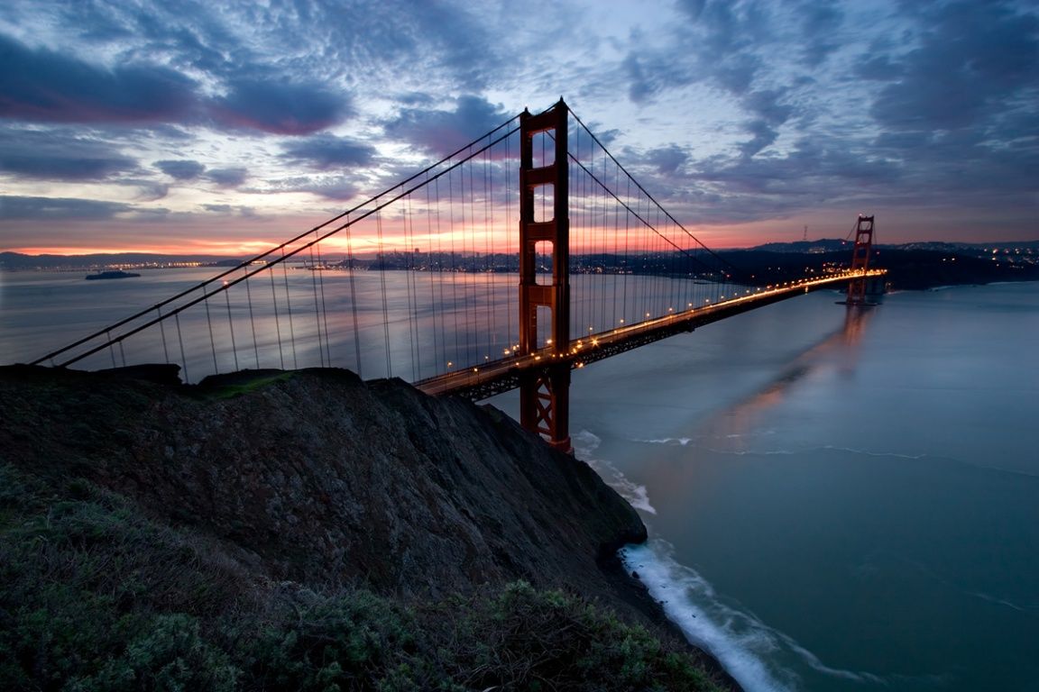 san francisco fond d'écran hd,ciel,pont,pont suspendu,l'eau,pont suspendu