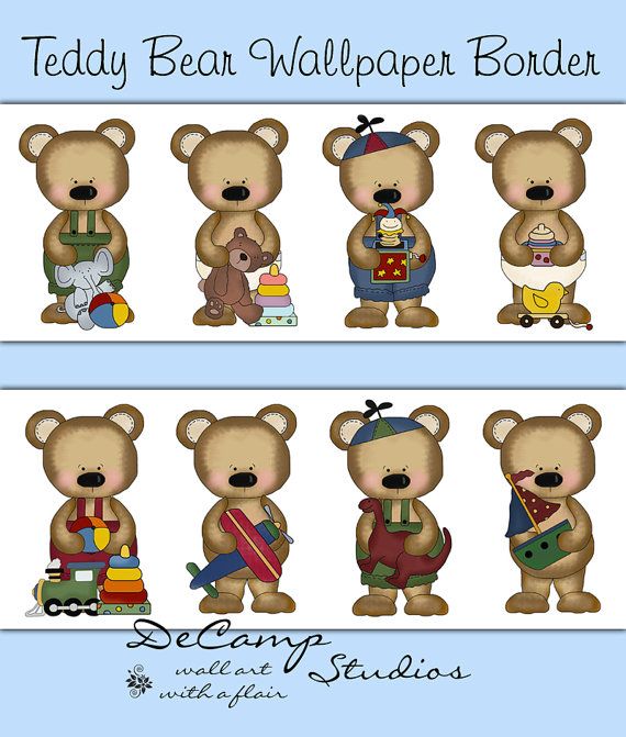 bear wallpaper border,cartoon,clip art,animal figure,graphics,toy