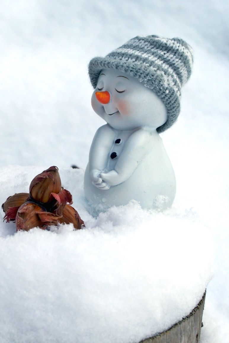 cute snowman wallpaper,snowman,snow,winter,playing in the snow,beanie