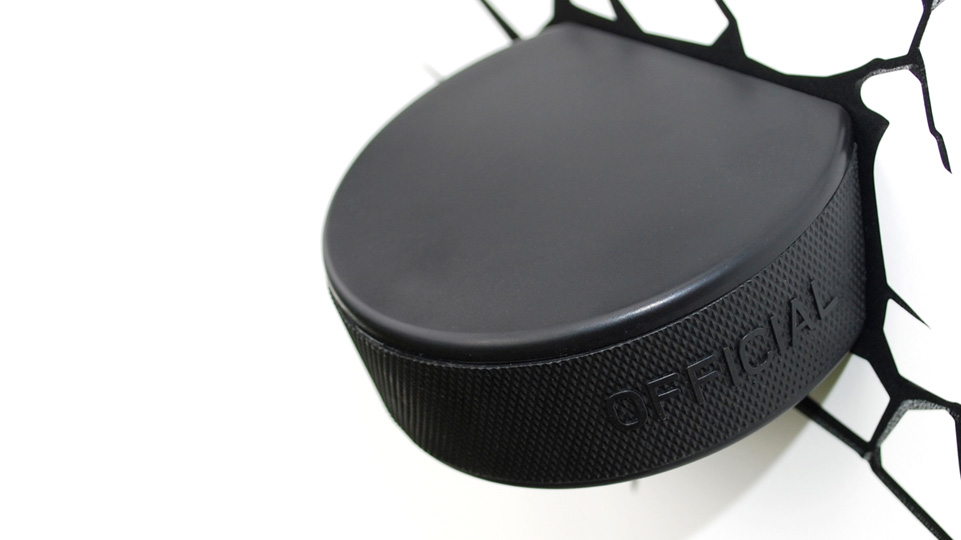 Hockey Pucks - Hockey Puck In Wall- WallpaperUse