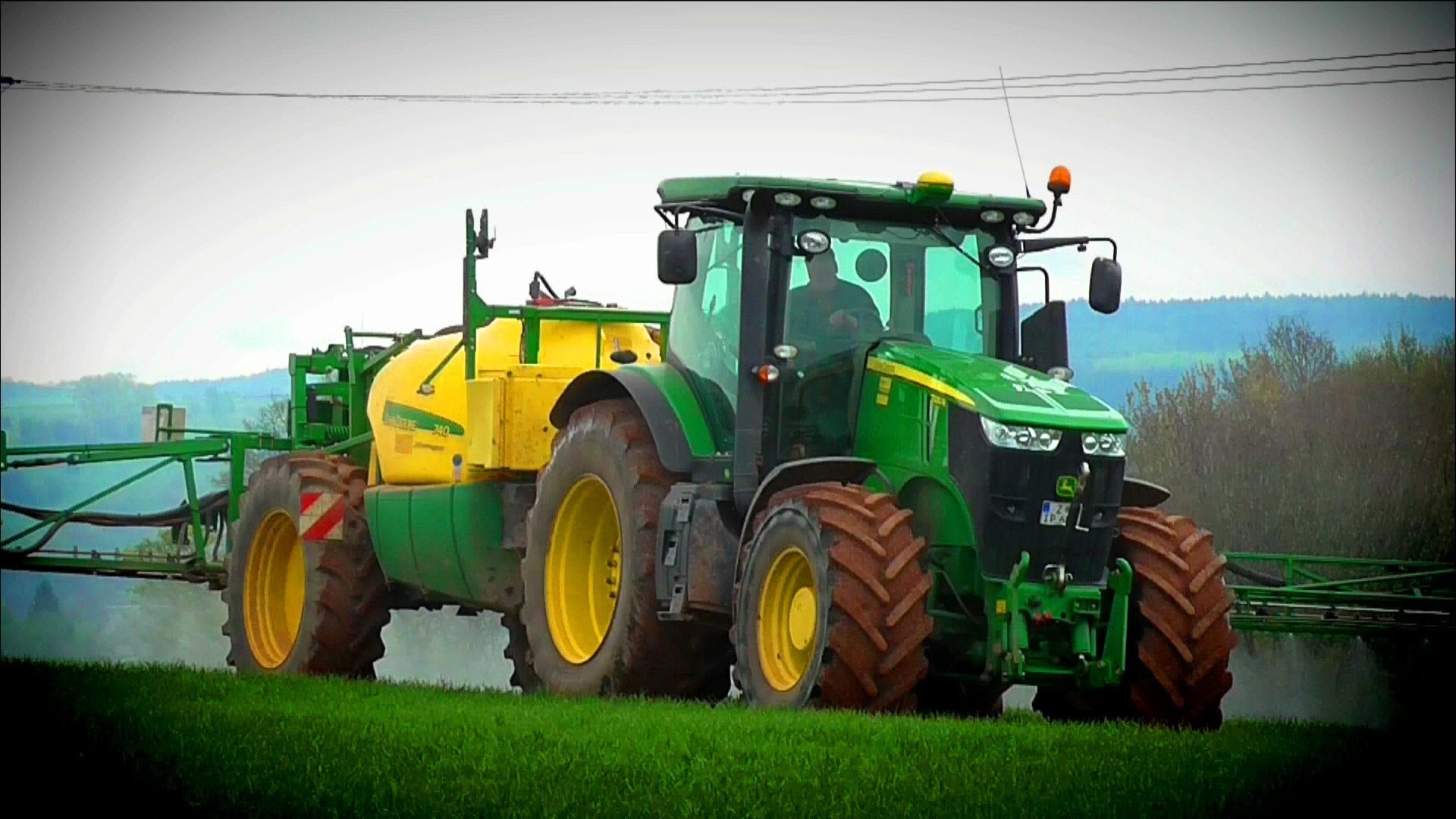 fond d'écran john deere hd,véhicule terrestre,tracteur,véhicule,champ,herbe