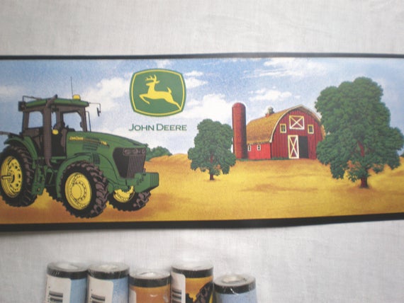 bordure de papier peint john deere,tracteur,véhicule,mural,ferme,train
