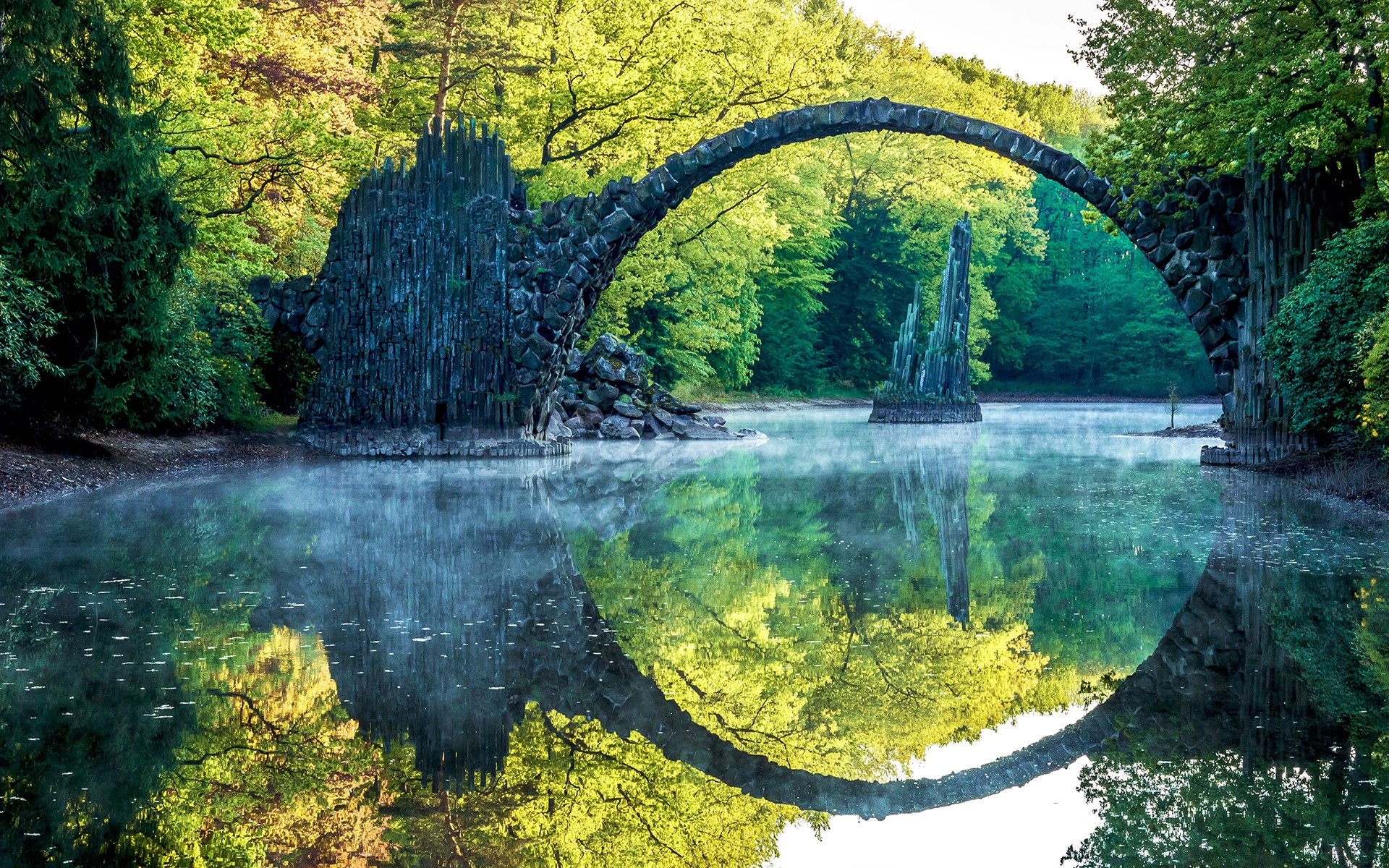 natural images hd wallpaper desktop background,natural landscape,nature,reflection,water,arch bridge