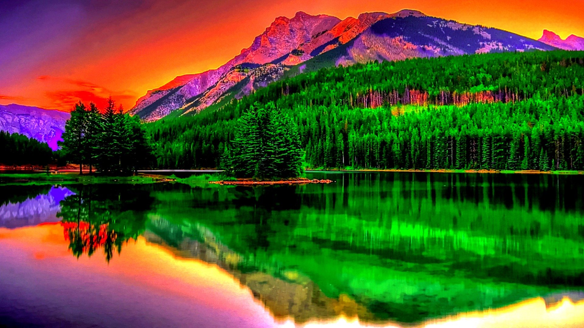 fondo de pantalla con resolución full hd,naturaleza,paisaje natural,reflexión,cielo,montaña