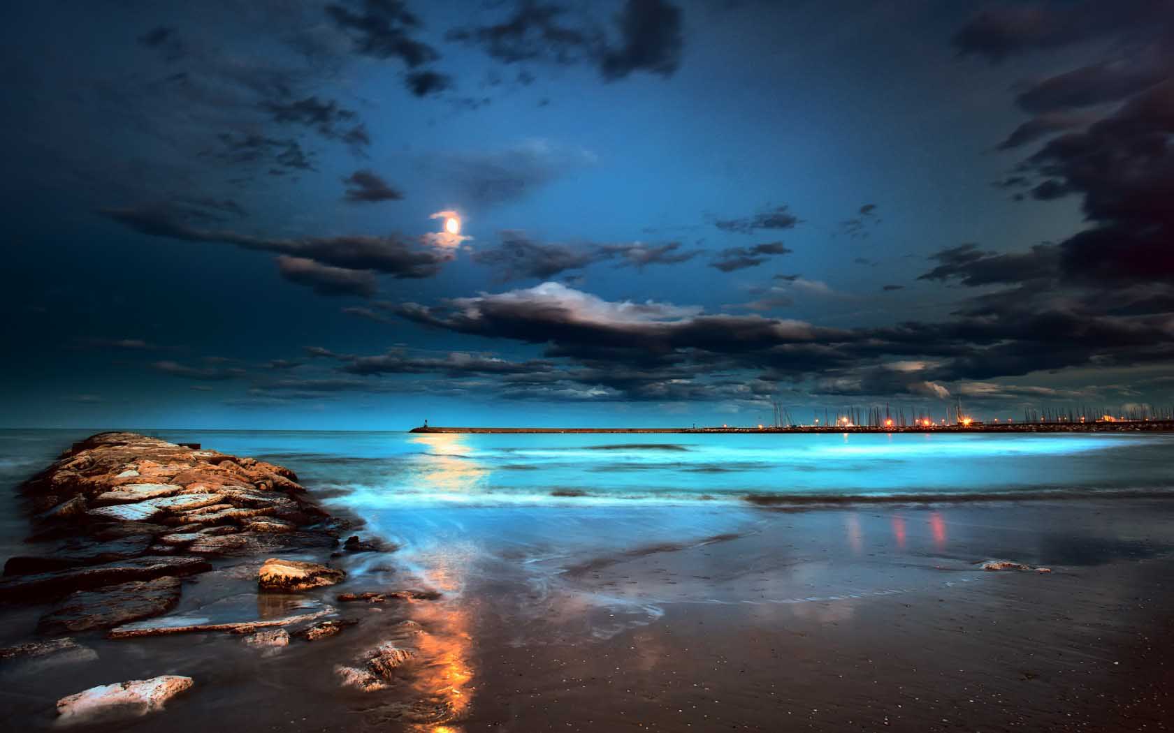 nacht strand tapete,himmel,natur,meer,wasser,blau