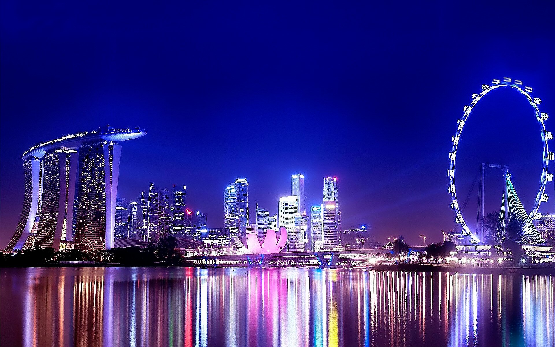 night view wallpaper,cityscape,metropolitan area,reflection,city,landmark