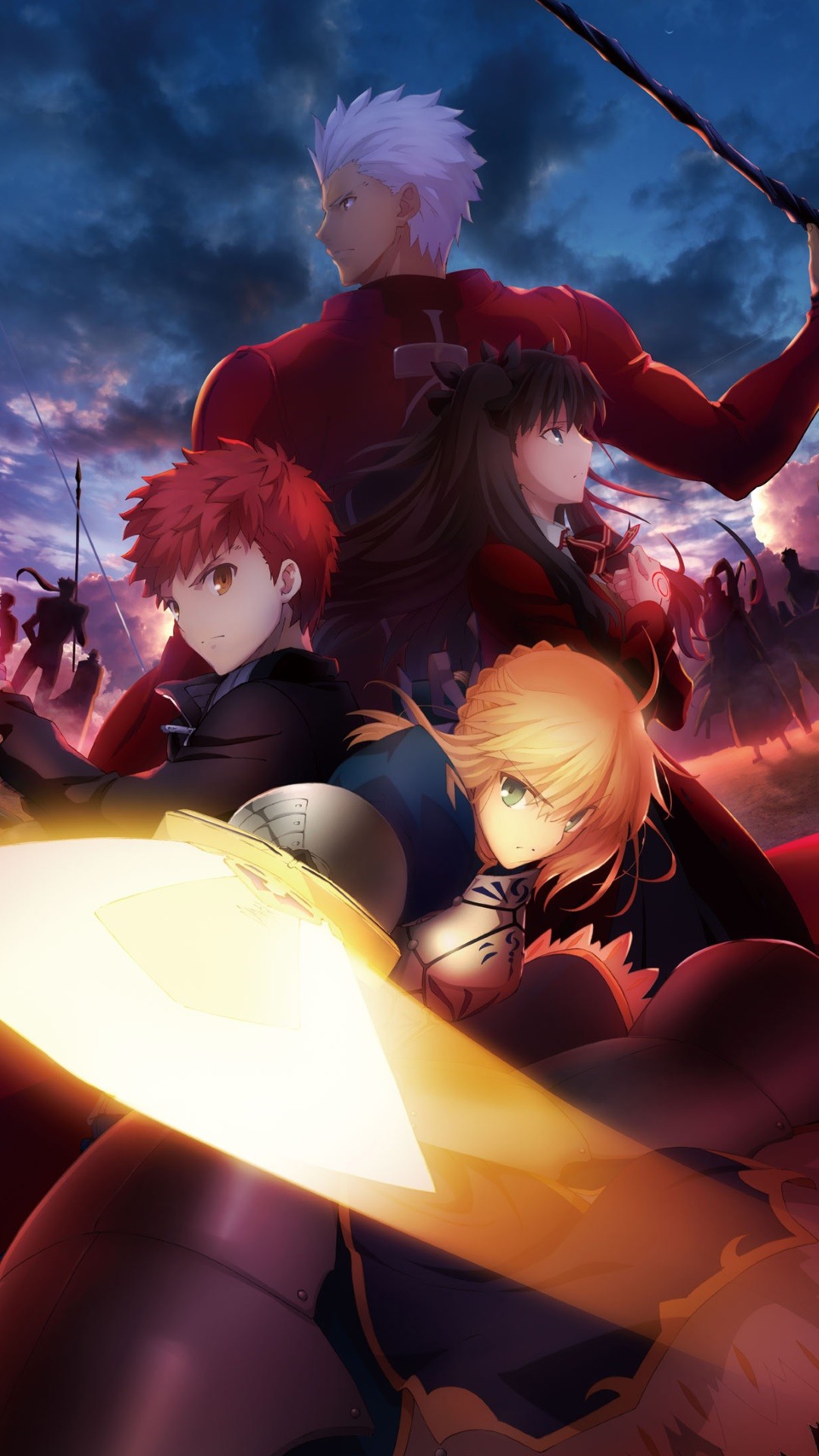 Fate Stay Night Iphone Wallpaper Anime Cg Artwork Cartoon Long Hair Black Hair Wallpaperuse